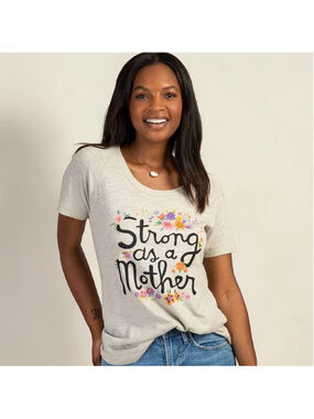 Natural Life Strong As a Mother Graphic Tee Sz M Oatmeal Swing T-Shirt